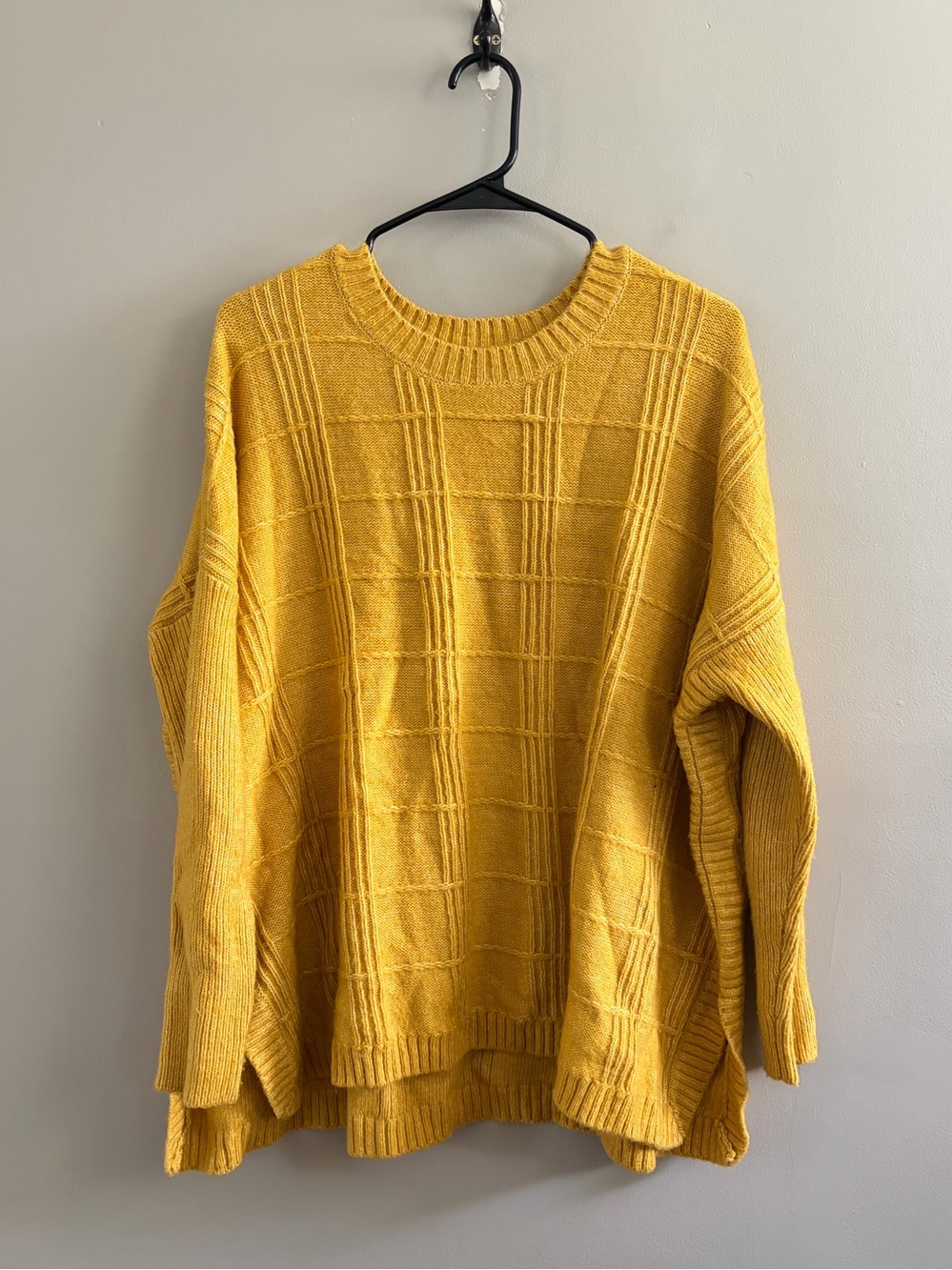 CABI Oversized Sweater Mustard Yellow Knit Size Small Fall